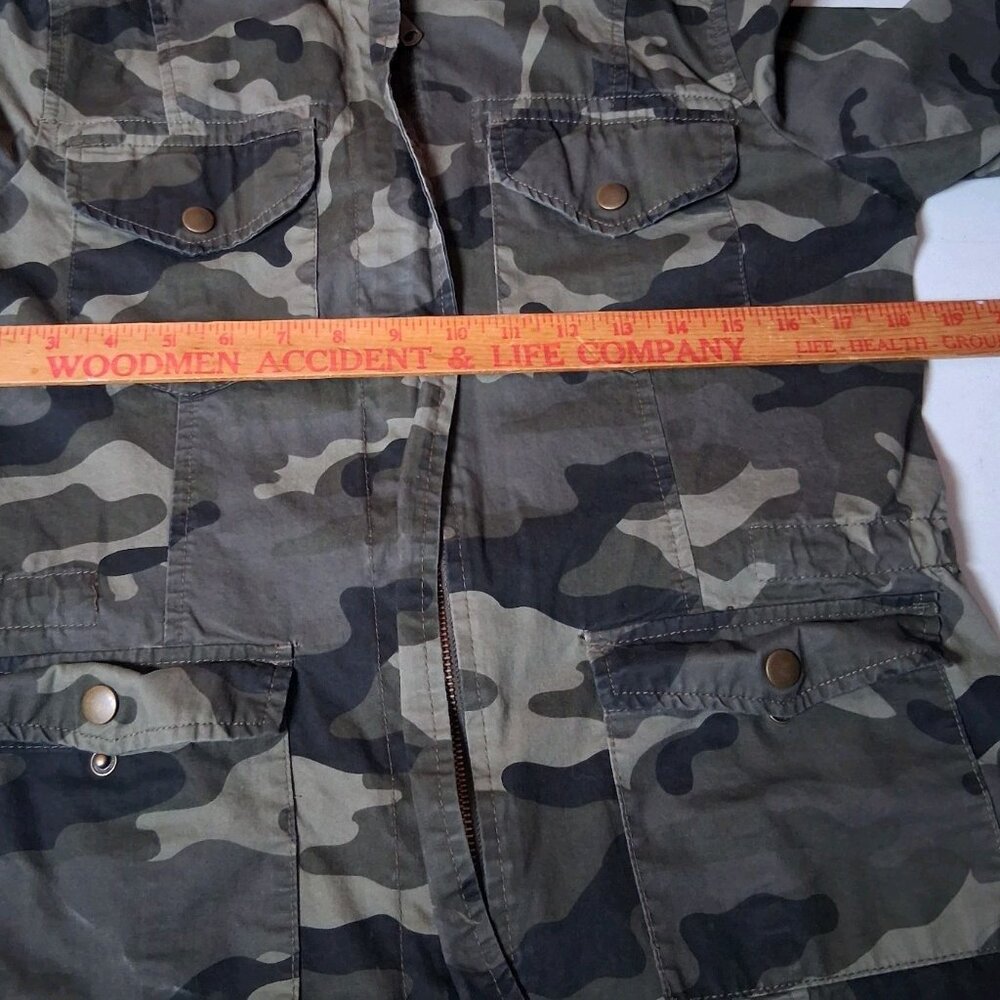 Endless Love Camo Jacket Women M Woodland Camouflage Utility Military Cargo Zip - Picture 5 of 16